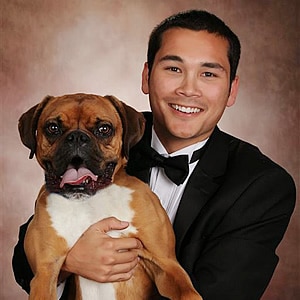 Kyle Goguen and his dog Tyson