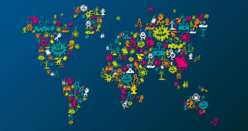World map made up of monsters