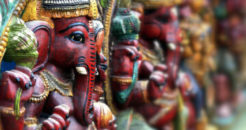 Colorful statue of Ganesh the Hindu Indian god