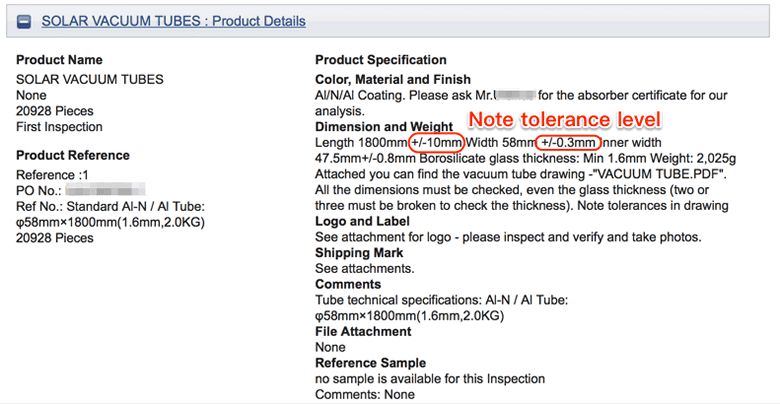Pre-Shipment Inspection 2 Product Details