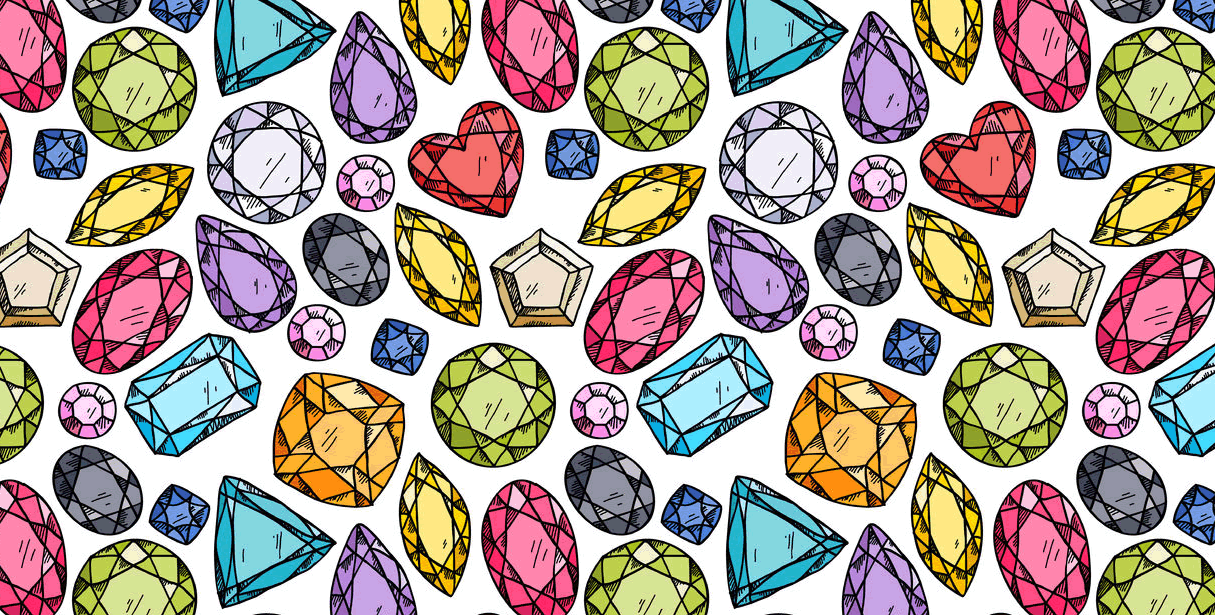 Precious stones from above illustration