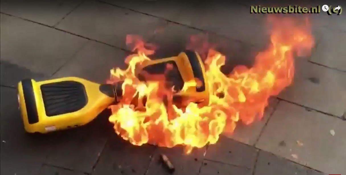 Hoverboard on fire