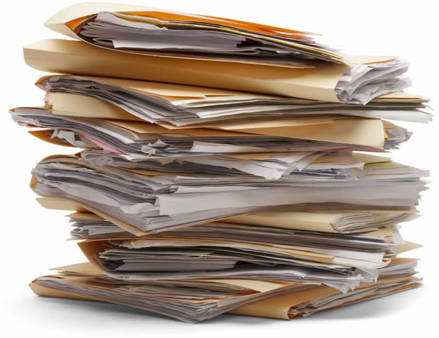 Piles of paperwork