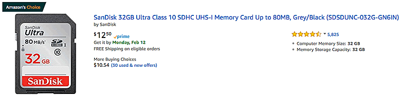 Amazon's Choise SanDisk 32 GB