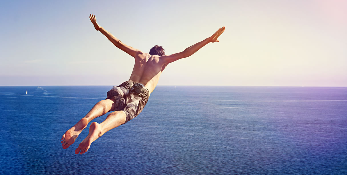Man diving into the sea