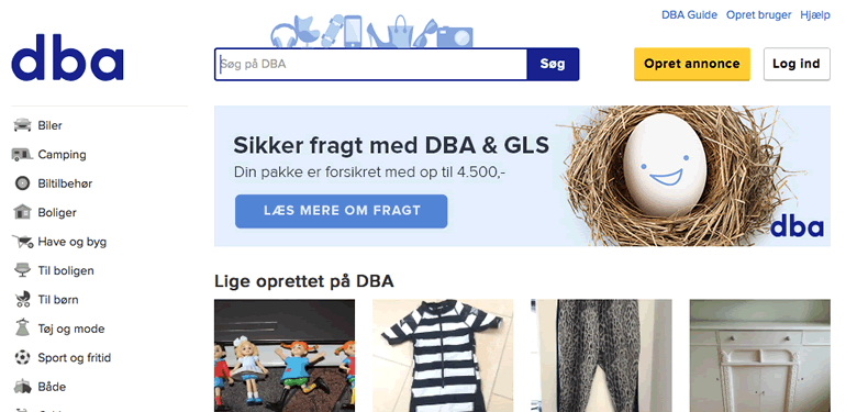 DBA.dk website