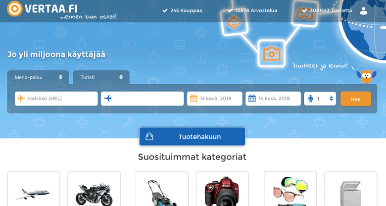 Vertaa.fi website