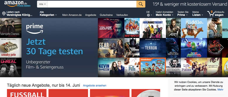 Amazon Germany screenshot