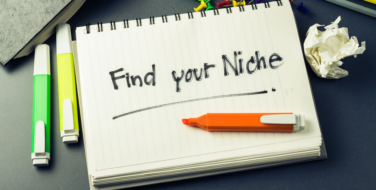Find your niche written on notepad