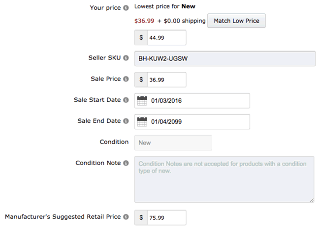 Sales pricing