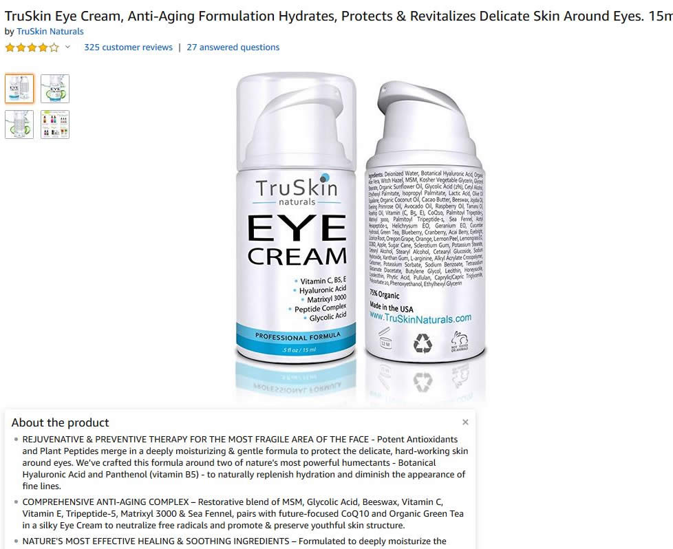 TruSkin eye cream