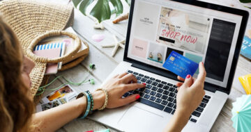 Woman shopping online