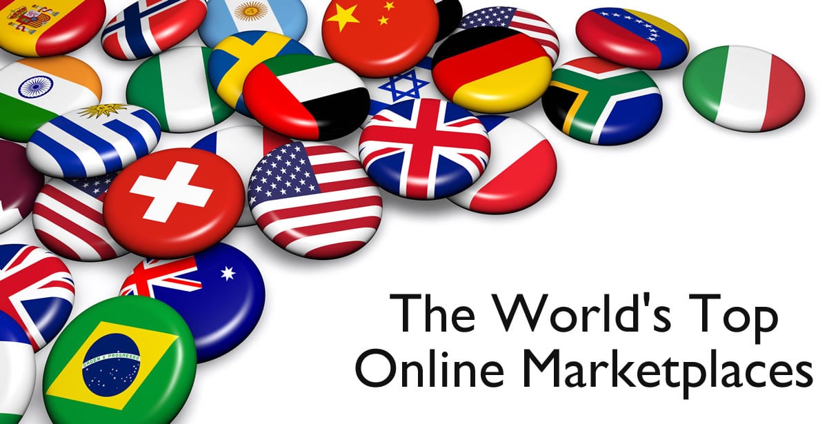 Flag buttons for the worlds top online marketplaces