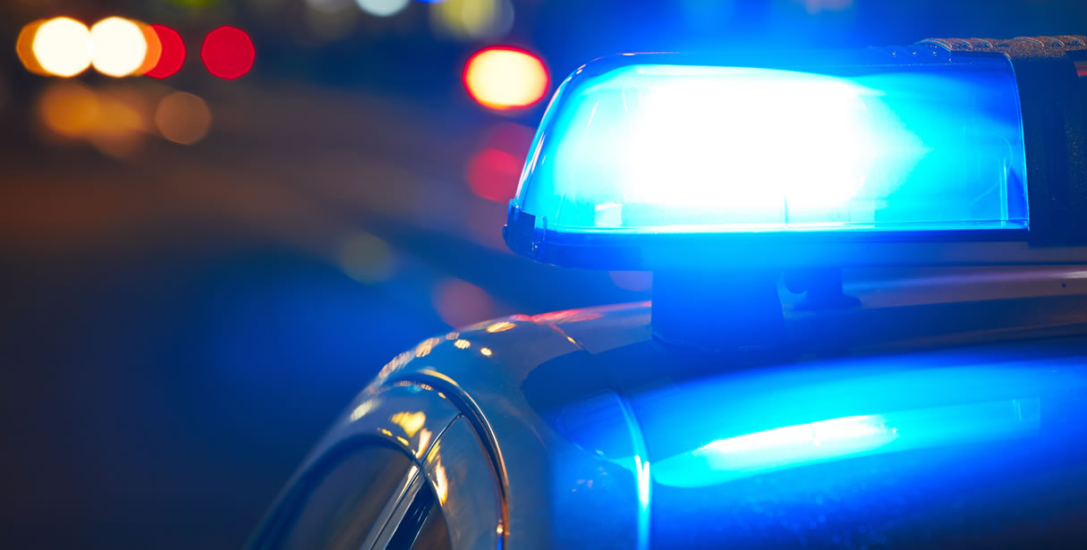 Police car flashing lights