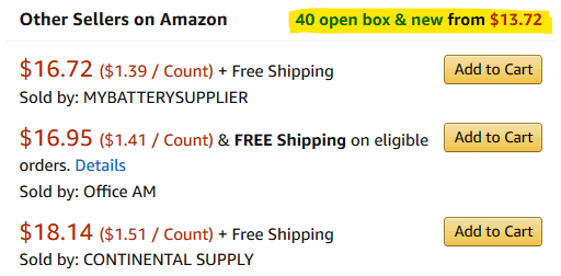 Amazon product 40 offers