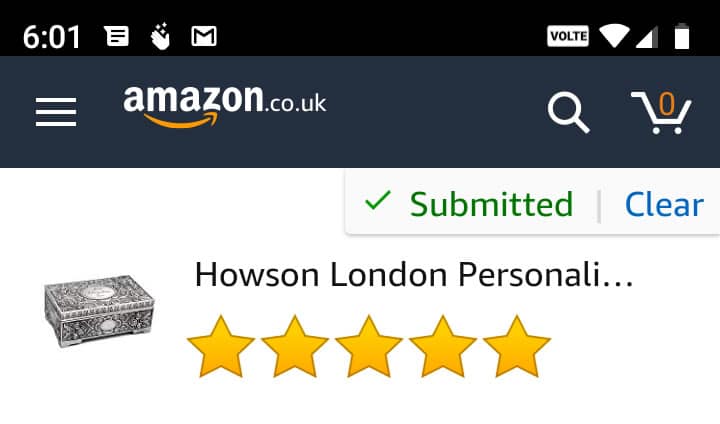 Amazon one touch reviews on mobile