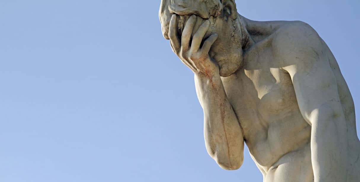 Statue doing facepalm