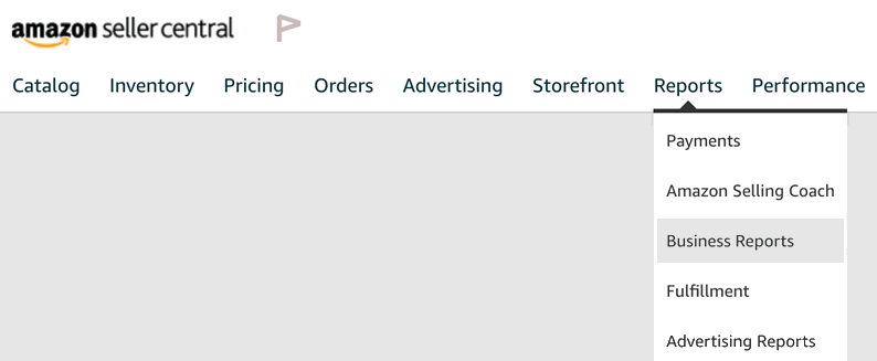 Amazon seller central business reports