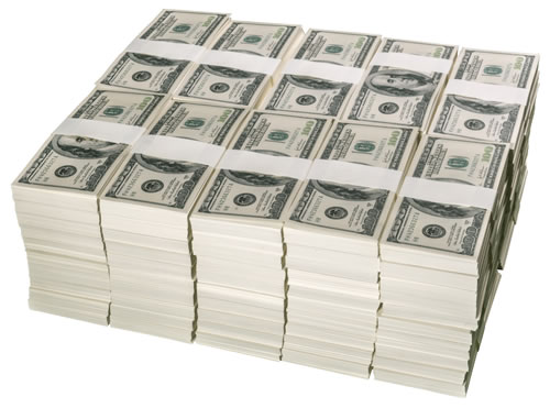 Stack of dollar bills