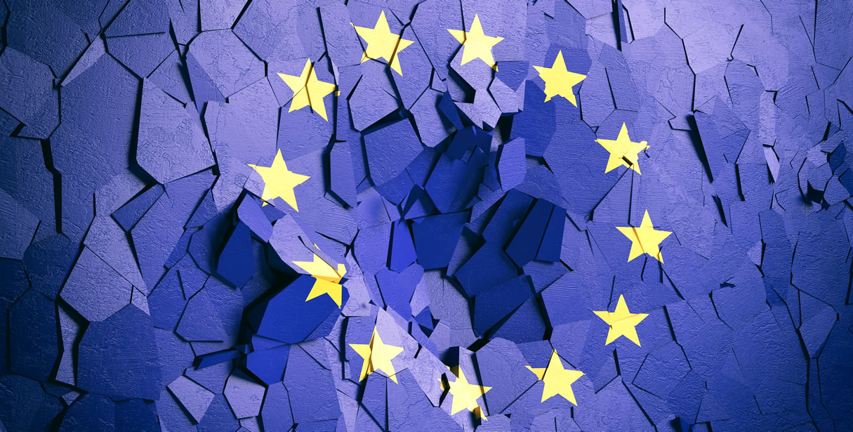 European flag cracked