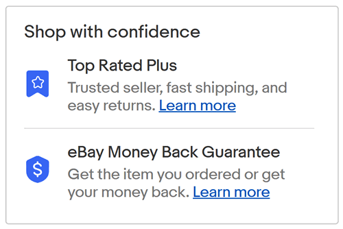17. eBay Top Rated Plus seal