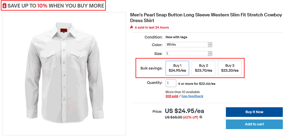 5. eBay volume pricing example