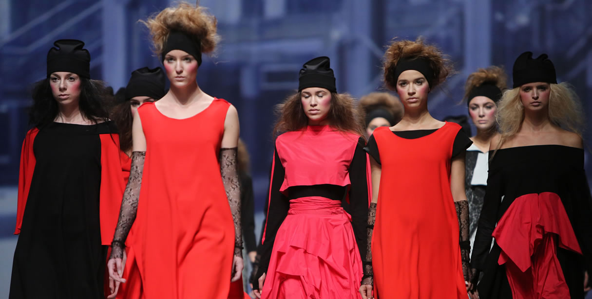 Fashion show with strange outfits
