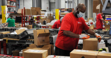 Order fulfillment in progress at a warehouse