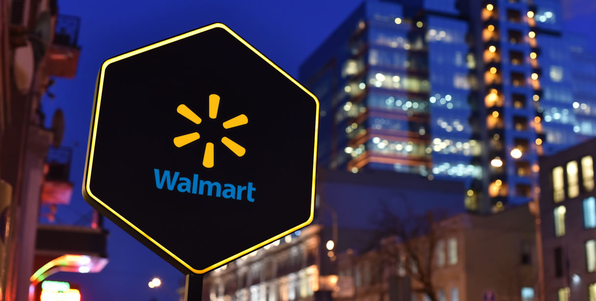 Walmart sign in city