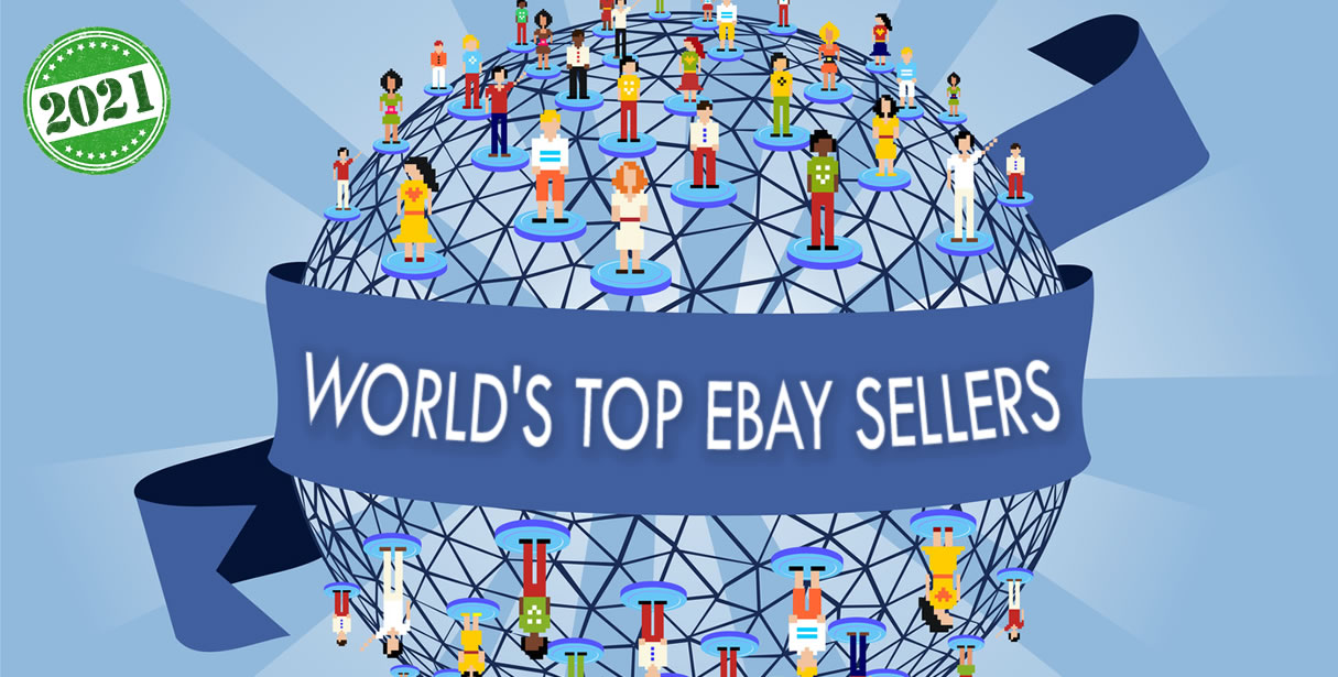 Globe with top eBay sellers figures 2021