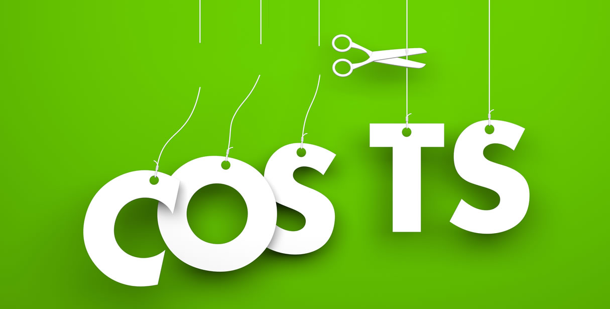 Scissors cutting through costs