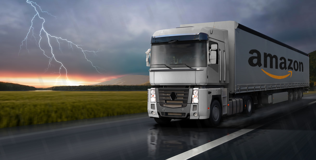 Amazon truck with lightning