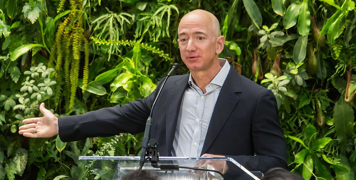 Jeff Bezos at Amazon Spheres Grand Opening in Seattle