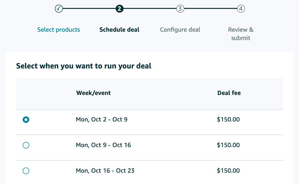 Lightning deals scheduling