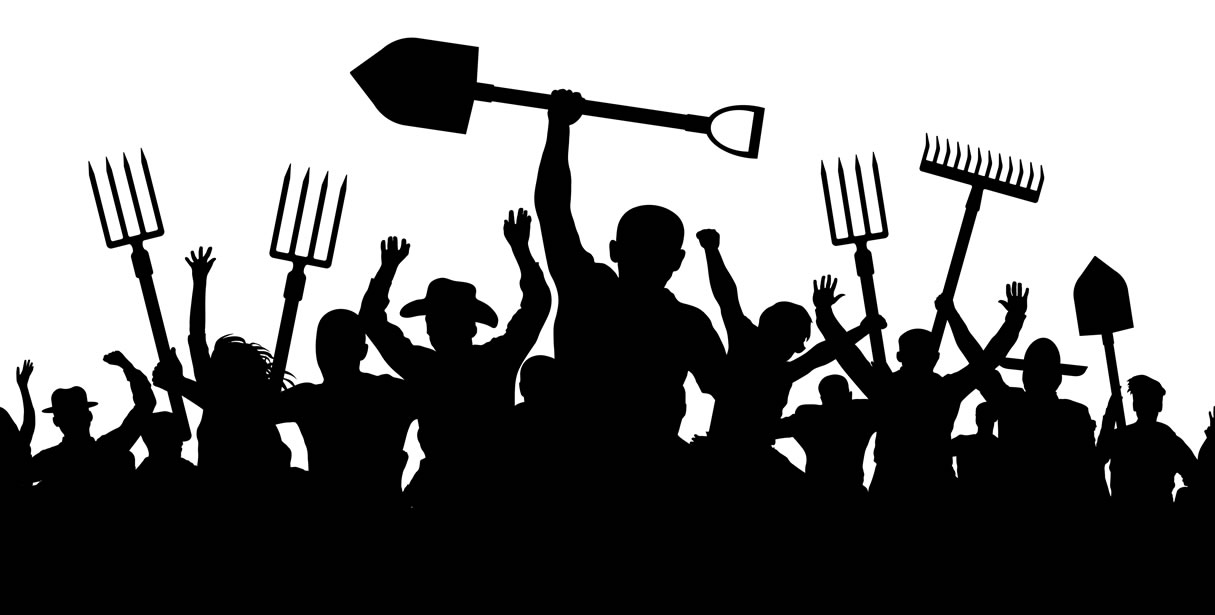 Mob with pitchforks