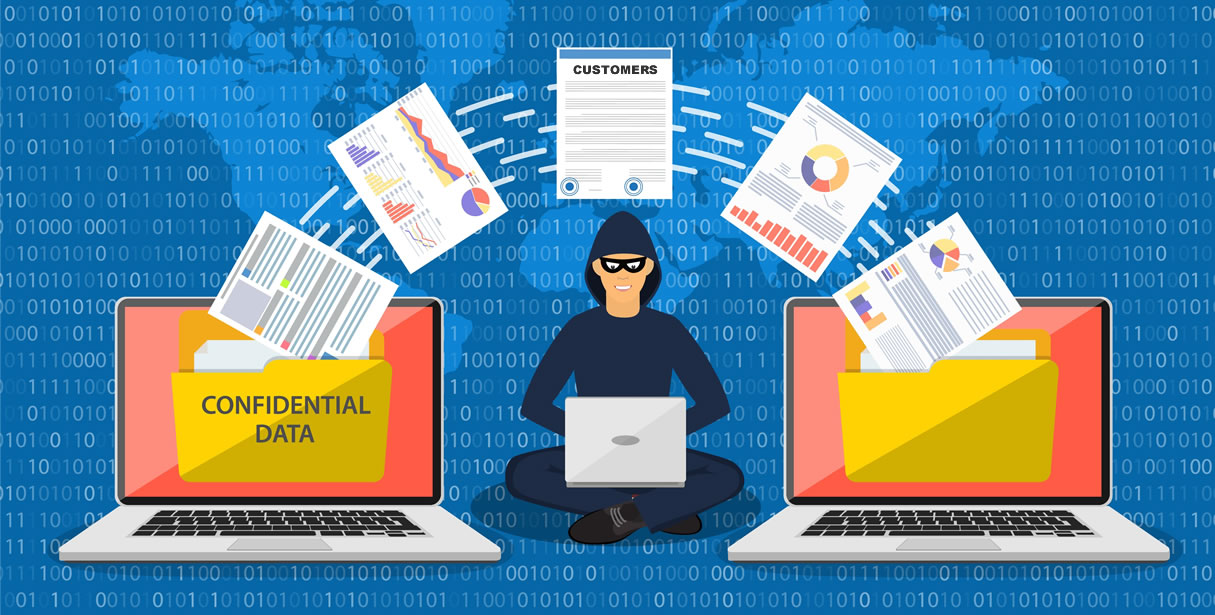 Hacker taking confidential data